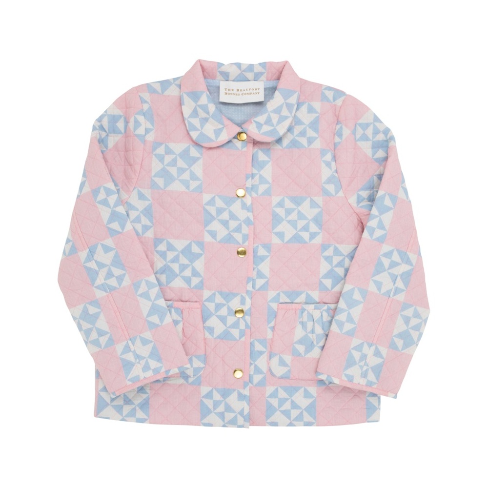 The Beaufort Bonnet Company Pink & Light Blue Quilted Jacket